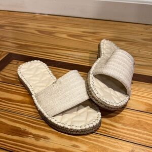 Roxy Cream Espadrille Slide Sandals